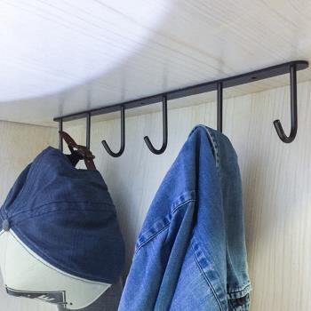 廚房多功能掛鉤櫥柜衣柜隔板懸掛式倒吊鉤304不銹鋼免釘螺絲排鉤