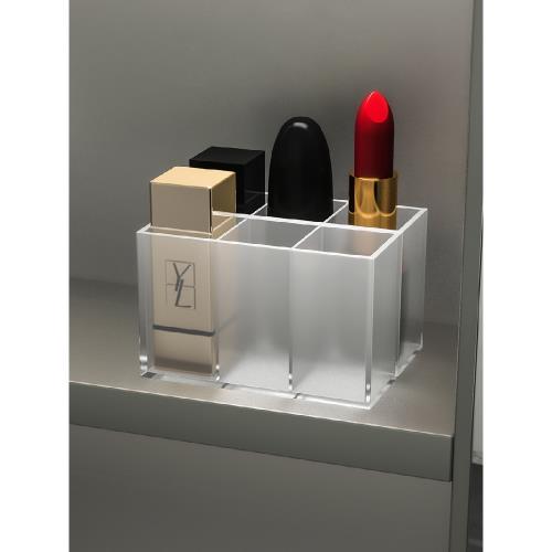 口紅收納盒透明彩收納格衛生間鏡柜化妝品口紅格展示架眉筆置物盒