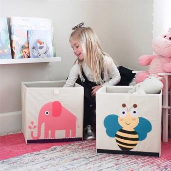 可比熊兒童玩具收納卡通盒整理箱布藝折疊收納箱寶寶收納筐置物箱