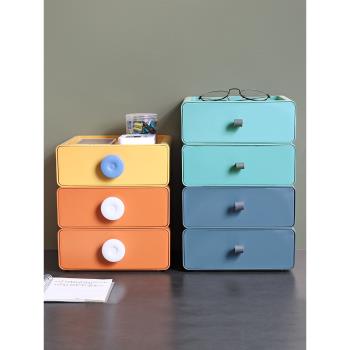 家用桌面抽屜式收納盒學生宿舍書桌辦公室可疊加分類整理儲物盒子