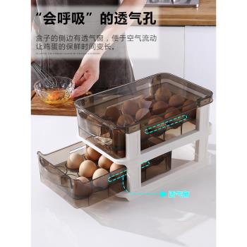 家用抽屜式雞蛋收納盒冰箱用保鮮盒廚房防摔雞蛋格神器放雞蛋盒子
