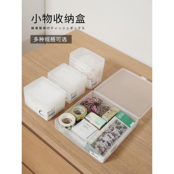 日本進口桌面帶蓋收納盒文具整理盒子小物夾子棉簽儲物盒化妝品盒