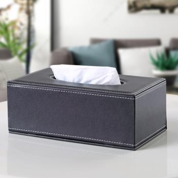 家用皮革紙巾盒客廳抽紙盒創意美式簡約現代輕奢餐廳紙抽盒可定制