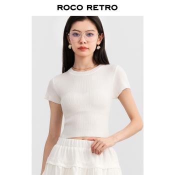 ROCO天絲薄款修身顯瘦T恤針織衫