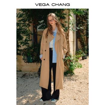 VEGA CHANG休閑長款寬松顯瘦風衣