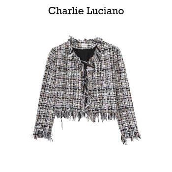 Charlie Luciano粗花呢短款夾克
