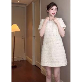 夏季女裝2025新款禮服正式場合法式氣質小香風連衣裙子質感高級感