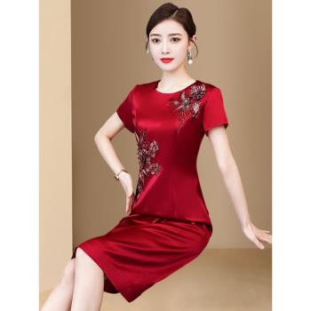 2025年新款連衣裙子真絲桑蠶絲改良旗袍年輕款香雲紗女裝中國風式