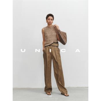 UNICA混色鏤空無袖針織背心紗線