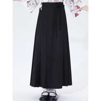 小蔥良裁 新中式國風改良系帶馬面裙女夏季氣質高腰中長款半身裙