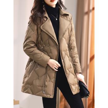dpqb羽絨服女秋冬季2024新款韓版寬松小個子90白鴨絨輕薄中長外套