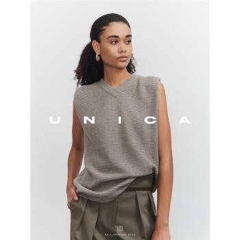 UNICA時髦特殊折疊羊毛針織墊肩