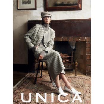 UNICA英國漸變條紋香風半裙獵裝