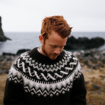 手工冰島情侶復古粗線針織毛衣