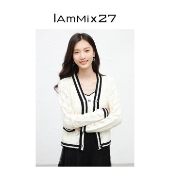 IAmMIX27 V領綿羊毛針織外套