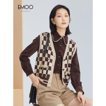 EMOO羊毛開衫上衣外套針織馬甲
