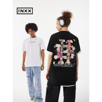 【INXX】HIP AND BONE 潮酷街頭T恤女oversize個性背后印花短袖