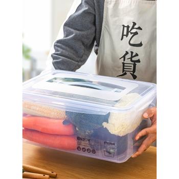 大收納盒冰箱冰櫃專用保鮮盒帶蓋手提收納密封盒防潮酒店飯堂專用