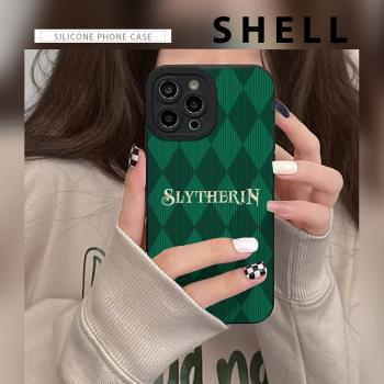 IPJ斯萊特林學院適用15蘋果13手機殼iphone12新xs max歐美個性小眾11 pro max哈利波特簡約稜格7/8plus矽膠14