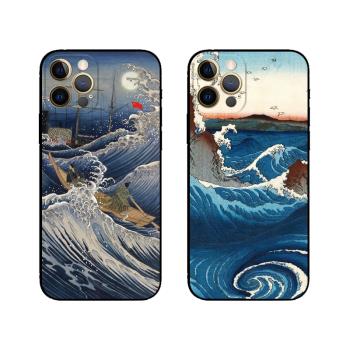 中國風浮世繪海浪花復古適用iPhone12/12mini蘋果12Pro MAX手機殼