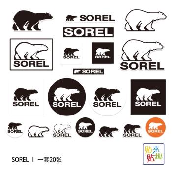 SOREL冰熊戶外極限運動登山滑雪板裝飾貼個性潮牌滑板收納箱貼畫