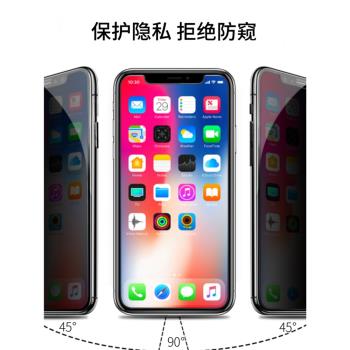 保護隱私iPhone14ProMax防窺膜13鋼化膜12防偷窺11手機膜XS適用蘋果X貼膜XR防指紋8Plus高清7p防摔防窺護眼膜