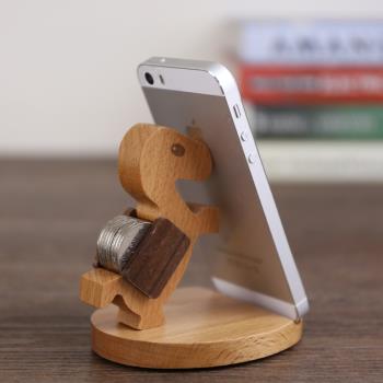 創意辦公室木制小禮物手機支架