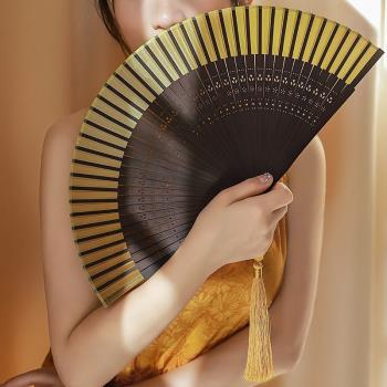 中國風結婚新娘拍照扇子道具漸變色舞蹈中式漢服旗袍古風晨拍摺扇