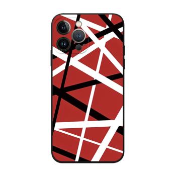 重金屬搖滾樂隊Van Halen范海倫經典吉他黑白紅配色周邊適用iPhone14plus蘋果13ProMAX液態硅膠軟手機殼12/11