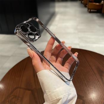 圣鉑蘋果14pro手機殼電鍍新款iPhone13promax的防摔14簡約11透明12高級感創意男硅膠女超薄plus鏡頭全包適用