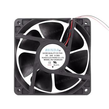 RUNDA直流RD1238S24H全新12038電焊變頻散熱器風扇24V120X120X38
