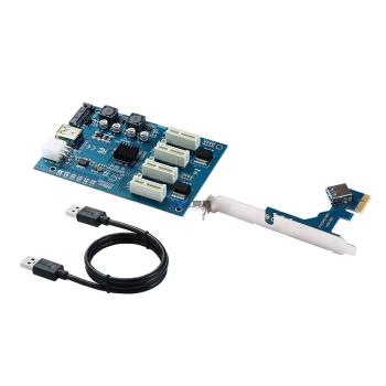 PCI-E轉PCIE轉接卡1轉4 M2 1X轉4個PCI-E 36P插槽1分4顯卡擴展卡