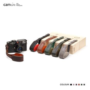 cam-in 頭層牛皮單反數碼照相機手腕帶 真皮圓孔型腕帶 多色可選
