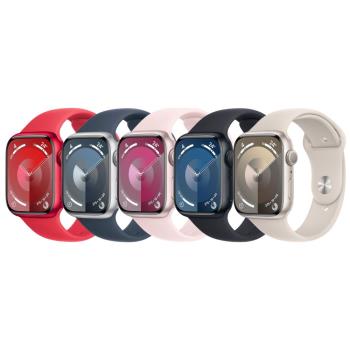Apple Watch S9 GPS 41mm 鋁金屬錶殼/運動型錶帶 粉紅色/午夜色/星光色/銀色/紅色 智慧手錶 欣亞 現貨