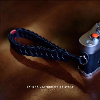 cam-in牛皮復古串串款手帶適用富士徠卡微單真皮相機手腕帶LWS026