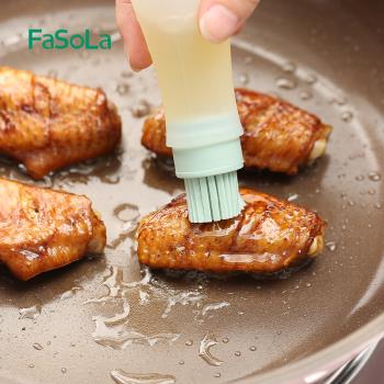 日本硅膠刷子廚房用耐高溫燒烤帶瓶烙餅食品級小刷油刷家用烘焙刷