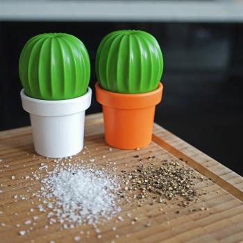 泰國qualy仙人掌黑胡椒椒鹽研磨器旋轉式 桌面調味罐創意小清新