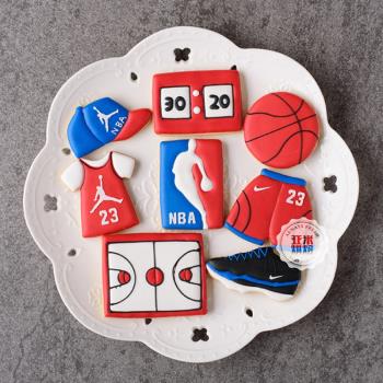 NBA藍球套裝 糖霜餅干模具不銹鋼 烘焙家用翻糖印花模