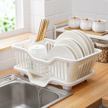 日本瀝水碗架廚房塑料碗碟收納架瀝水架小型濾水放碗架家用多功能