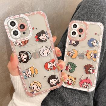 創意卡套美少女戰士公主 適用iphone11/12/13promax可愛卡通新款xsmax蘋果手機殼xr全包矽膠保護套xs少女防摔