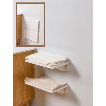 廚房墻面收納一字隔板壁掛式可折疊置物架免打孔衛生間浴室置物架