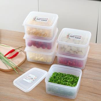 日本進口NAKAYA瀝水保鮮盒便攜外帶水果便當盒冰箱專用食品收納盒