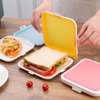 吐司三明治便當盒學生上班族便攜可外帶硅膠食物保鮮微波加熱餐盒