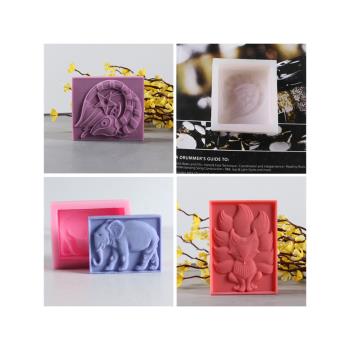 手工皂狐貍羊大象龍鳳石膏精油肥皂盒香皂手工diy母乳皂硅膠模具