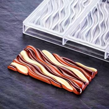 tangba堂巴 100g 水流造型巧克力模具YL2005波紋巧克力排塊PC材質