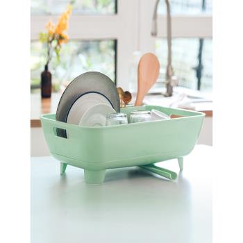 日本原裝進口asvel碗碟瀝水架置物架免打孔廚房碗筷瀝水籃收納架