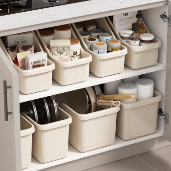 廚房收納盒鍋蓋架置物架帶后輪塑料鍋具收納架櫥柜收納盒儲物架子