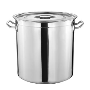 304不銹鋼桶圓桶帶蓋大湯鍋商用加厚家用水桶油桶鹵鍋不銹鋼湯桶