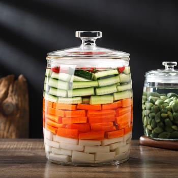 四川泡菜壇子腌菜罐家用加厚玻璃密封淹咸菜罐缸酸菜壇子泡菜罐子