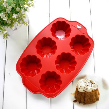 出口法國 布莉歐布里歐修6連花形 硅膠蛋糕模具餅干烘焙模具
